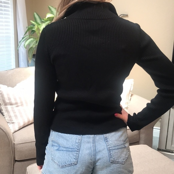 Vintage 90's Austin Reed Classic Silk Ribbed Cardigan Sweater Size M - Picture 4 of 12